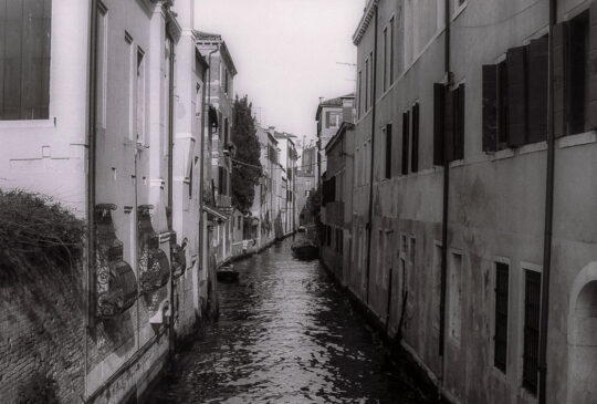 Canal Leading far away BW